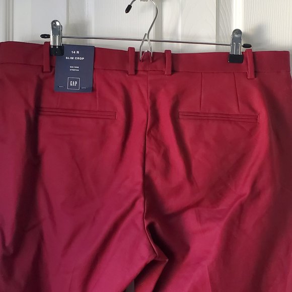 Gap Slim Crop Pants size 14 - Cranberry Red - NWT - Picture 4 of 6